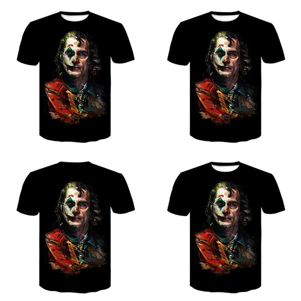 

summer 2021 new trend clown series 3d digital printing short sleeve t-shirt for men, White;black
