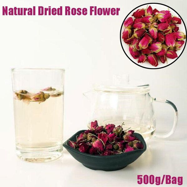 

1bag 250g/500g natural dried rose flower bud bath tools for women wedding party table confetti pot petal decoration decorative flowers & wre