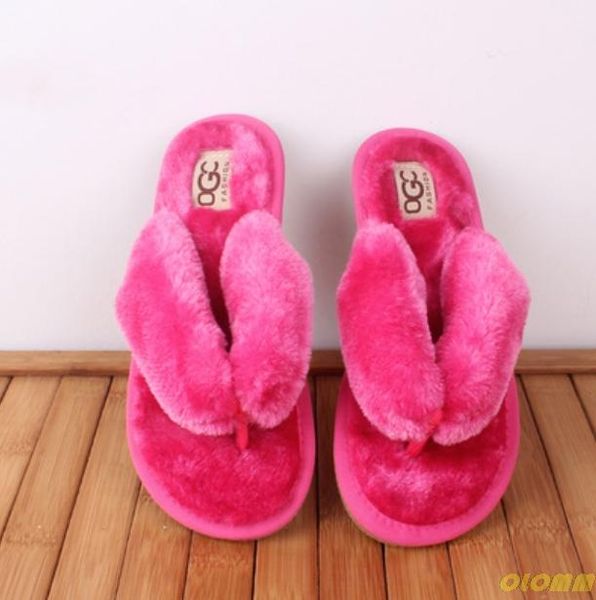 

summer raccoon fur slippers for women fluffy real hair slides plush home sandals fashion cute rainbow flip flops ladies shoe, Black