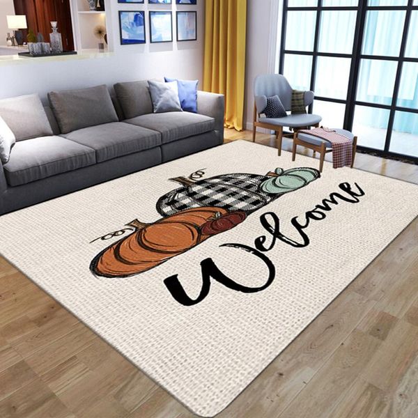 

carpets creative pumpkin carpet on the floor 3d cartoon printed big home living room soft sponge bathroom mat absorb non-slip rug