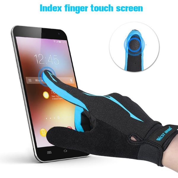 

cycling gloves palm pad full finger liquid silicone outdoor sports absorption touch screen gear i 2021, Black