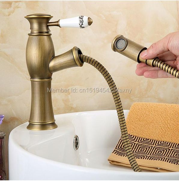 

bathroom sink faucets gizero elegant euro style antique pull out flexible basin taps crystal diamond handle kitchen mixer gi81