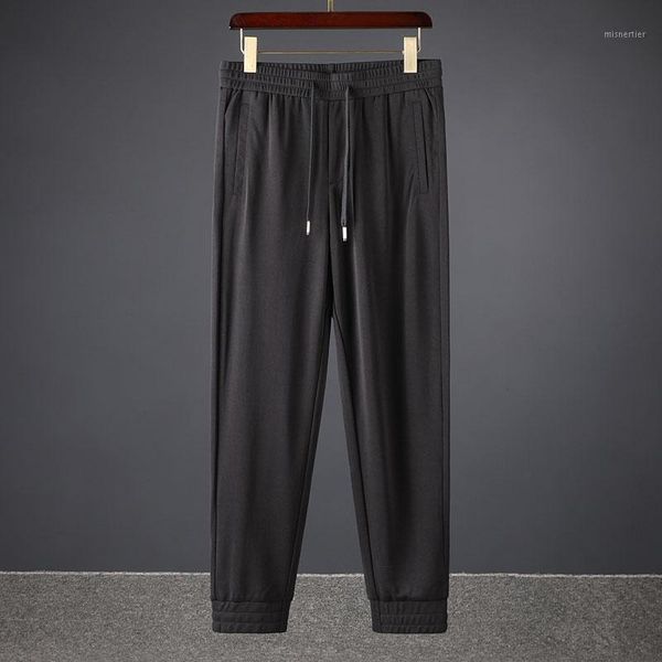 

highly soft quality high speed dry spring and summer versatile breathable thin men's sports leisure drawstring pants, Black