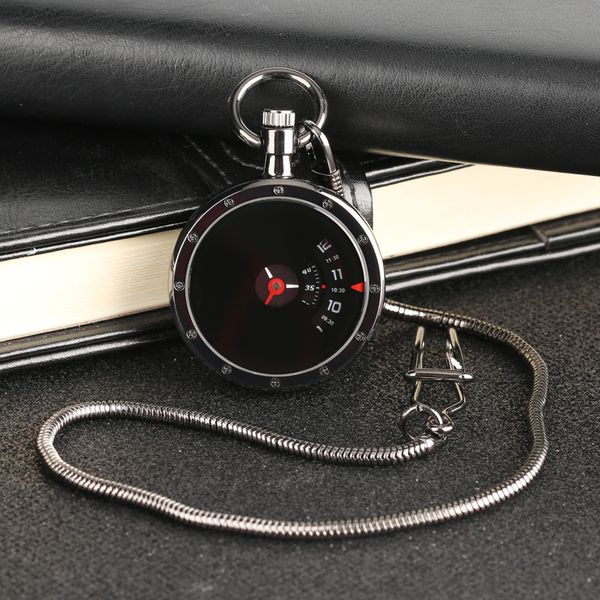 

vintage turntable measurement creative dial pocket watch quartz retro black pendant snake chain men women clock gifts, Slivery;golden