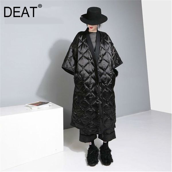 Deat Japan Kimono gebunden mit Nachthemd Stil Drei Viertel Ärmel Fledermaus Ärmeln Frauen Lose Plus Größe Herbst Winter TD681 211216