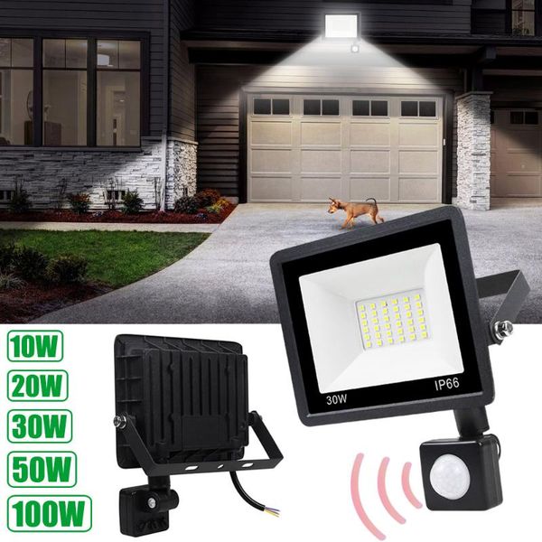 

floodlights motion sensor flood light 180-240v waterproof outdoor super bright lighting 10w 20w 30w 50w 100w spotlight led pir night