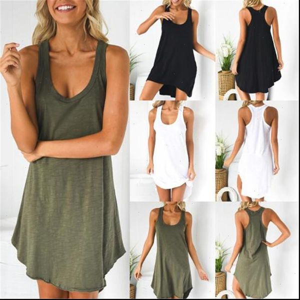 

women dresses spring and summer explosions net color u neck sleeveless slip on dress home casual sale short, Black;gray