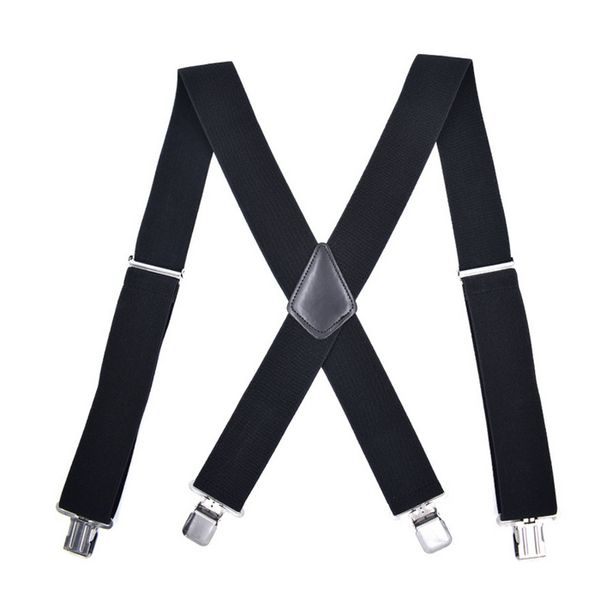 Bretelle per pantaloni da uomo regolabili elastiche larghe 50 mm a forma di X con robuste clip in metallo Bretelle tirantes unisex Br