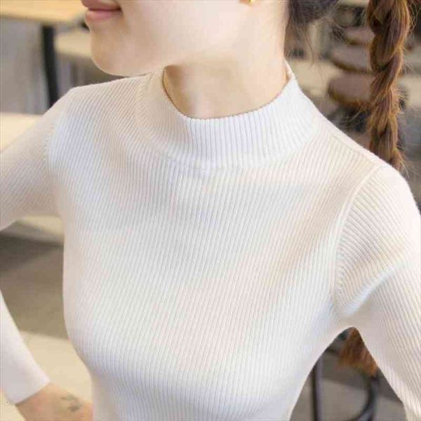 

turtleneck sweater womens long sleeve inner wear autumn winter coat slim fit skinny sweater, White;black