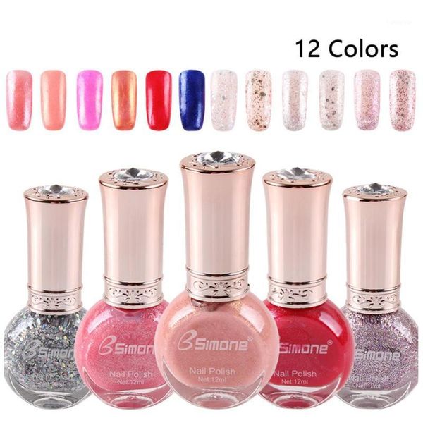 

fashion glitter nail polish french manicure shimmer nails polishes non-toxic sequins gel colorful art decor beauty1