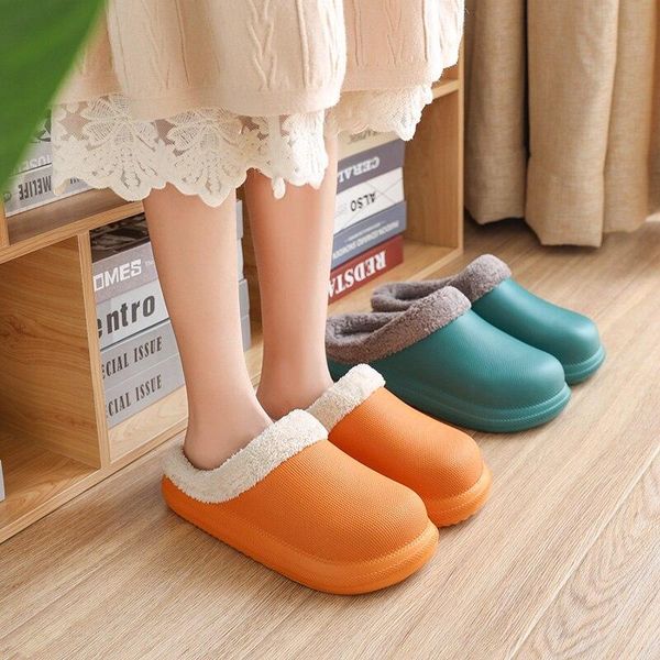 

dropship woman slippers house for women warm fur home slipper indoor floor water-proof shoes unisex, Black