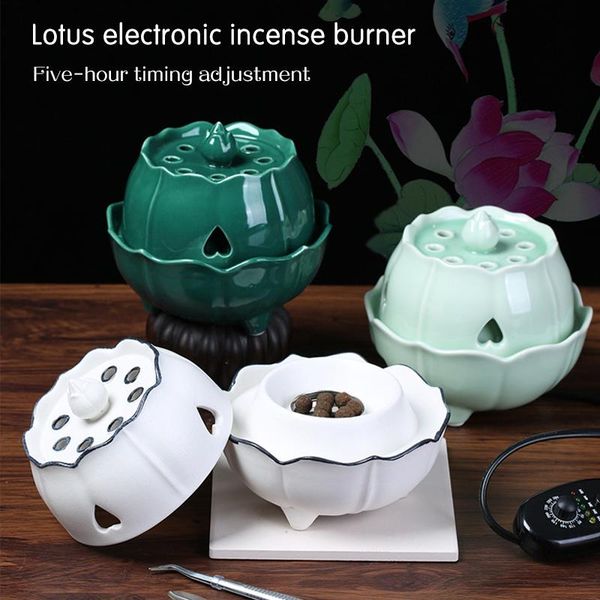 

fragrance lamps electric aroma diffuser timing switch bakhoor incense burner essential oil cone holder muslim home decoration