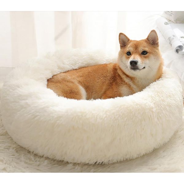 

kennels & pens warm fleece dog bed 7 sizes round pet lounger cushion for small medium large dogs cat winter kennel puppy mat