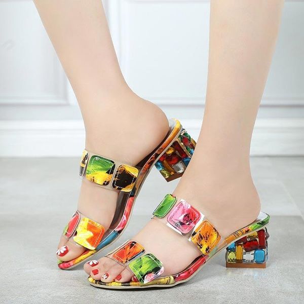 

summer shoes women sandals 2021 open toe colorful rhinestone platform female high heels woman pumps ladies, Black