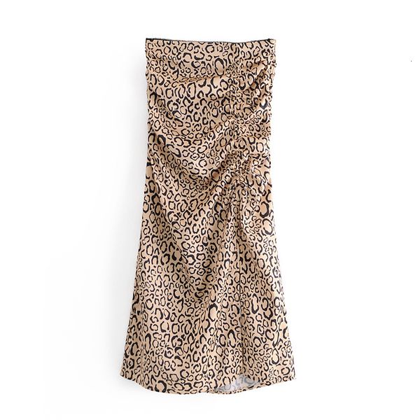 

skirts women high waist 2021 summer fashion ladies street female leopard print irregular drawstring fkbu, Black