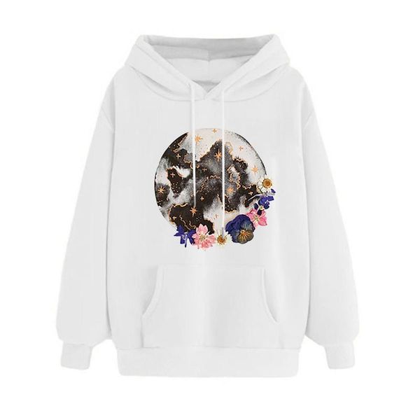 

women's hoodies & sweatshirts women kawaii cartoon print harajuku sportswear long sleeve splited autumn hoodie sweatshirt pullover top, Black