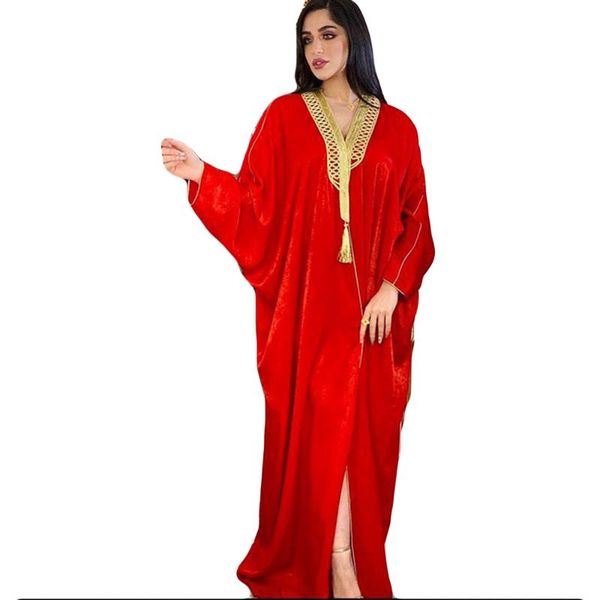 

ethnic clothing ramadan moroccan kaftan dubai open muslim abaya dress for women pakistani arabic islam robe turkey african dresses 20, Red