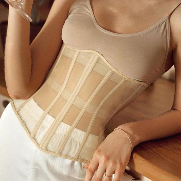 

women's shapers women mesh corset short waist belt solid colorbelts clothing accessories, Black;white