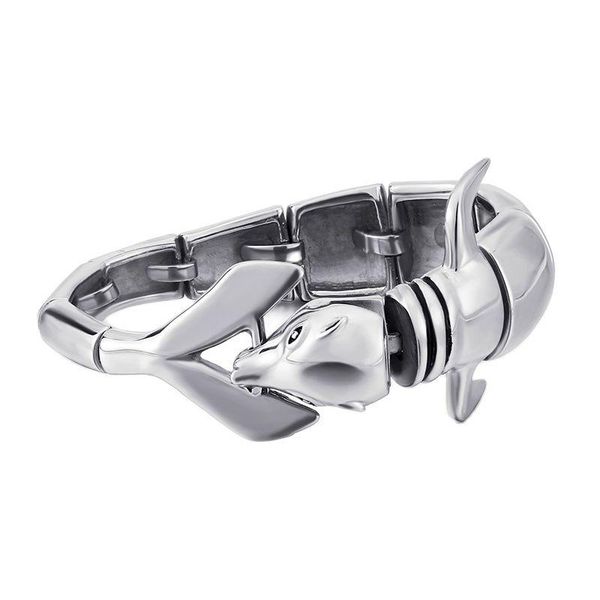 

charm bracelets jewels store animal bracelet men's stainless steel fashion highly polished jewelry gifts for man js29624-d, Golden;silver
