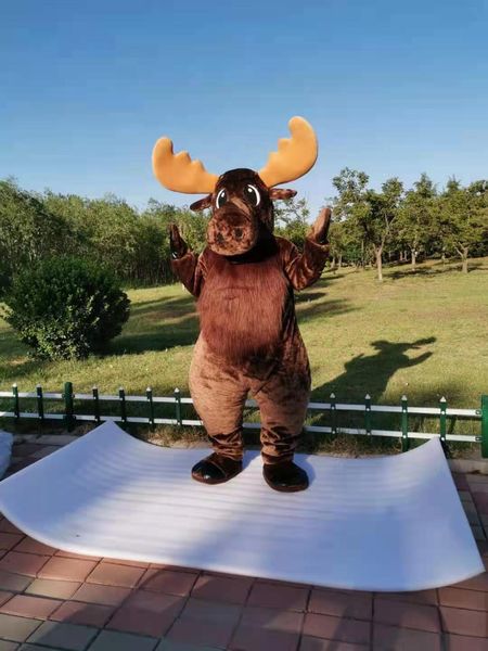 Real imagem grande nariz moose mascote traje fantasia vestido para halloween carnaval partido suporte personalização tamanho adulto