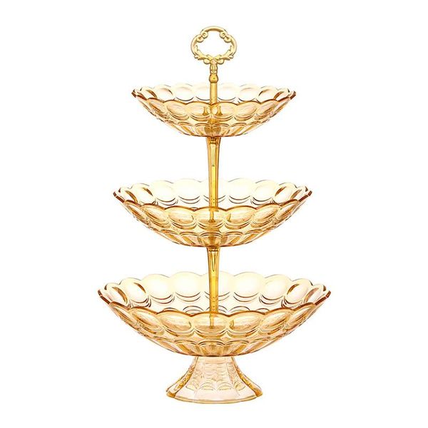 

kitchen storage & organization 3 tiers easy install fruit plate durable deskbirthday cake stand large capacity clear plastic dessert hol