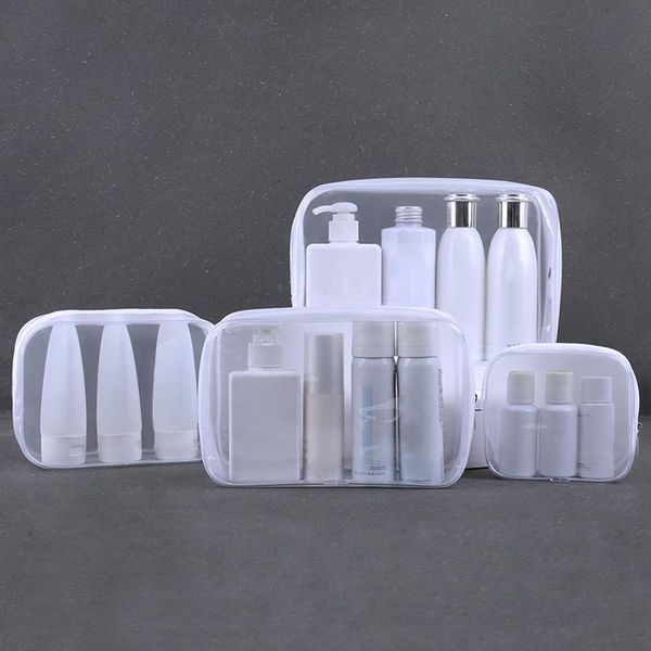 

storage bags transparent pvc cosmetic bag waterproof travel organizer clear makeup women toiletries with zipper