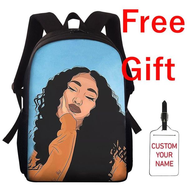 

school bags children outdoor kid big capacity schoolbags african girls queen bag for kids black lady girl printing bookbag teenager