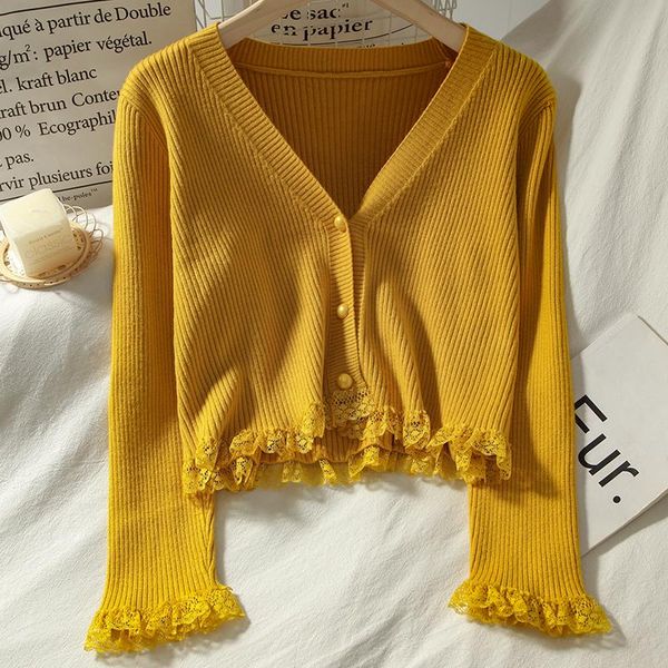 

women's sweaters lace up knit cadigan for women 2021 spring autumn cardigan casual long sleeve v neck solid sweater coat, White;black