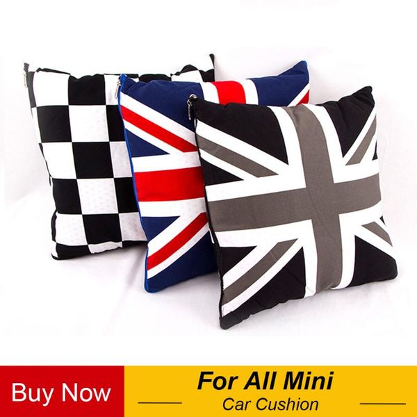 

seat cushions 38*38cm 2 in 1 union jack polyester car cushion blanket pillows air conditioning quilt for mini cooper countryman styling