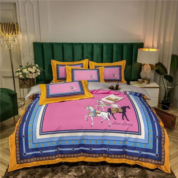 

printed horse premium egyptian cotton bedding set soft duvet cover 150x200/200x230 4pcs sets