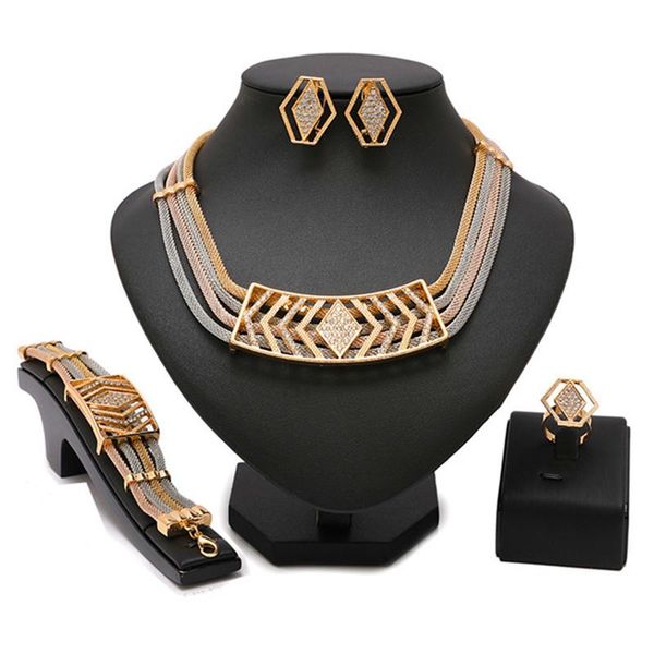 

earrings & necklace right 2021 noble gold jewelry set wholesale joyerÃ­a nigerian woman wedding african design bridal, Silver