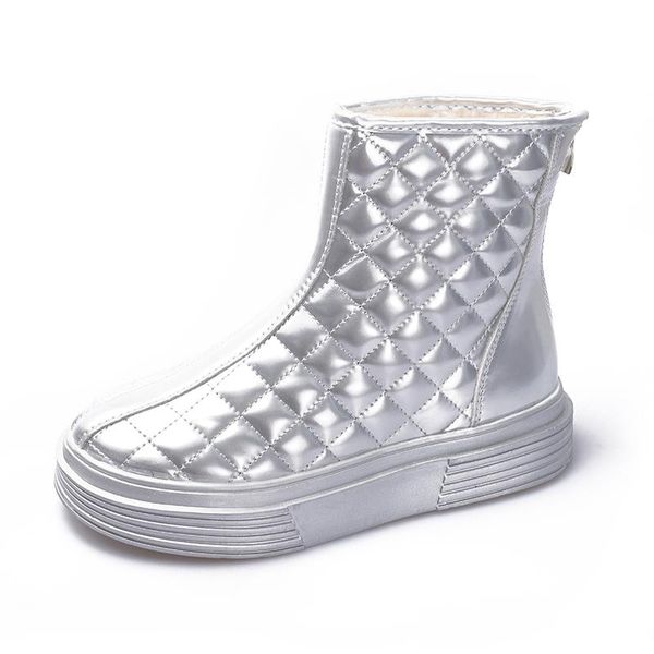 

boots winter ladies personality fashion zipper warm snow, Black