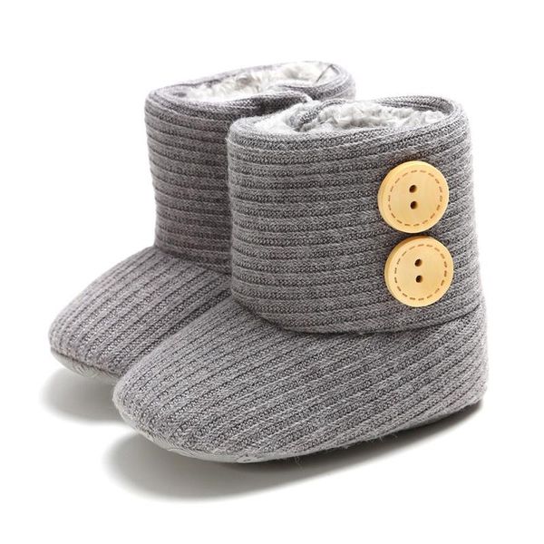 

boots born baby boys girls winter warm fashion kids infant toddler moccs shoes for 0-18 month, Black;grey