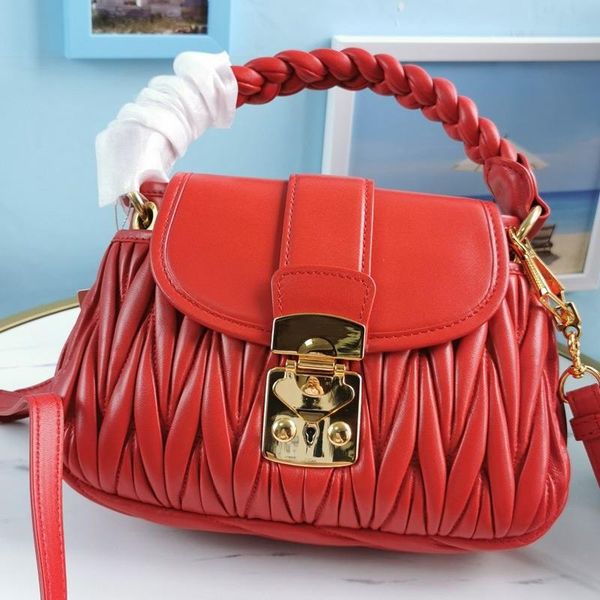 

women messenger bags purse genuine bag lambskin woven leather portable metal lock detachable adjustable shoulder strap