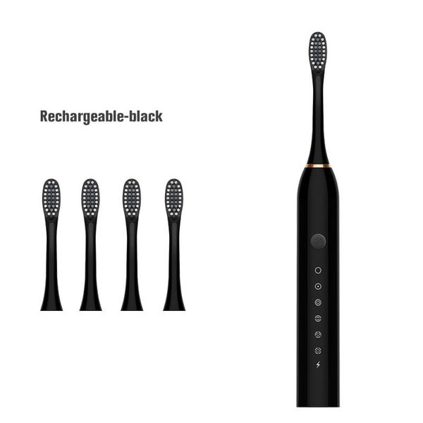 

smart electric toothbrush 2021 6-speed household usb charging sonic soft oral cleaner with 4pcs replacement heads