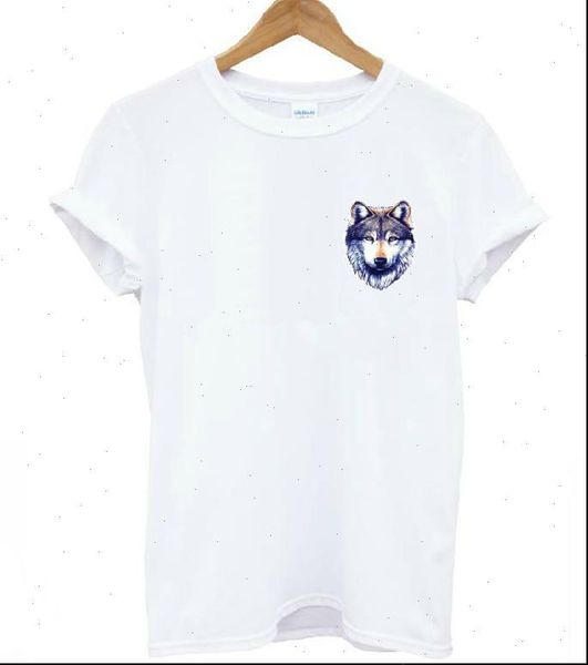 

harajuku wolf head pocket womens t shirt print cotton casual funny white tee hipster drop ship 211