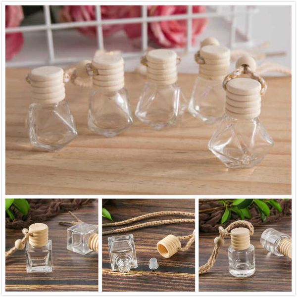 

car perfume bottle car pendant perfume ornament air freshener for essential oils diffuser fragrance empty glass bottle s