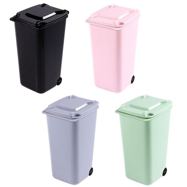 

waste bins 4pcs household desktrash kitchen containers (assorted color)