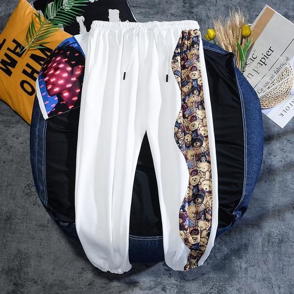 

men's pants trend fashion outdoor sports casual spring and summer loose comfortable versatile leggings lovers pant, Black