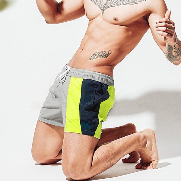 

men beach shorts swimming summer swimwear brief gym sports surf bikini swimsuit bathing suits men's, White;black