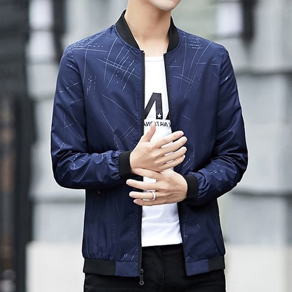 

autumn jacket new korean fashion casual coat clothes spring and autumn baseball suit men's wear, Black