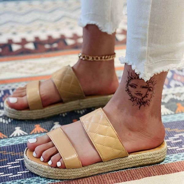 

sandals women thick sole flat soft beach shoes outside slippers, Black