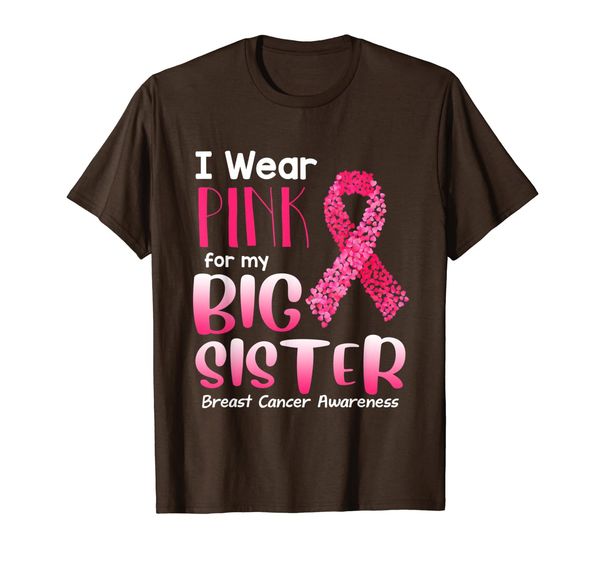 

i wear pink for my sister breast cancer awareness gift t-shirt, White;black