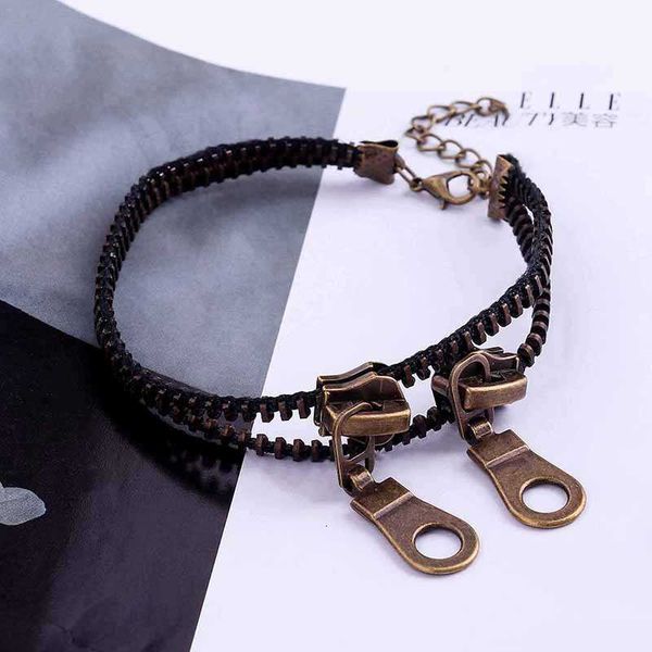 

fashion cute double layer antique zipper trendy women's foot chain, Red;blue