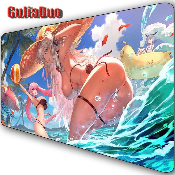 

mouse pads & wrist rests seaside swimsuit girl pad pc gamer notebook xl non-slip large anime mousepad gaming accessories kawaii table d