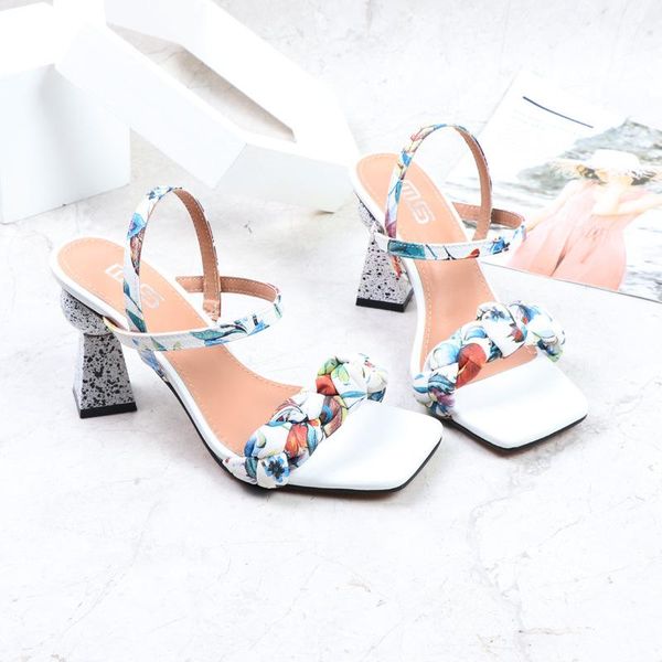 

sandals comfort shoes for women female sandal high heels large size buckle strap 2021 summer low girls high-heeled open big beige, Black