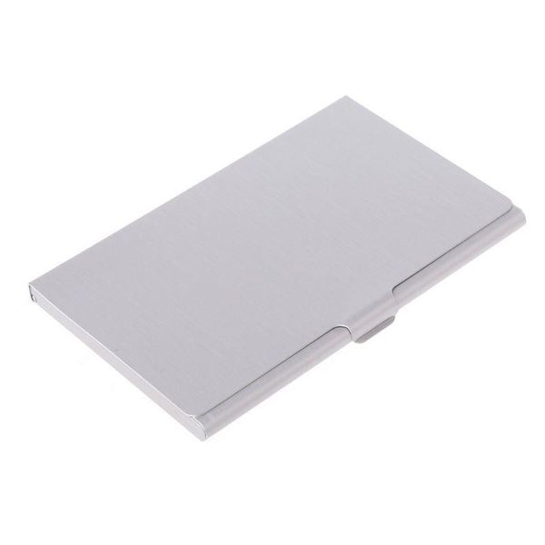 

card holders 1x stainless steel business name credit id holder box metal pocket case, Brown;gray