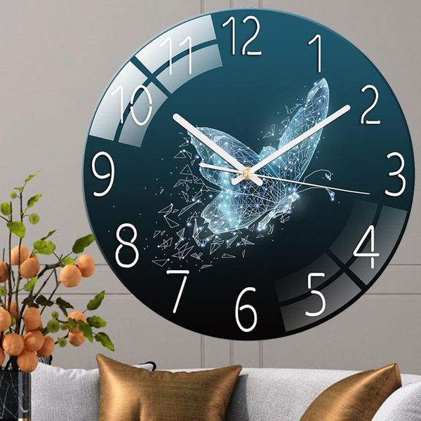 

wall clocks glass clock with modern design landscape lighting colorful art luxury decorative home decor living room reloj pared