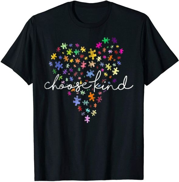

autism awareness heart choose kind boys men t-shirt, White;black