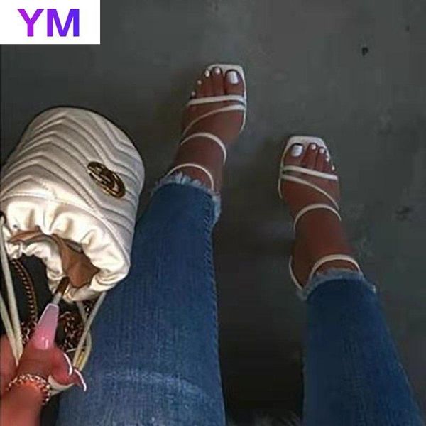 

summer ankle strap roman square heels cross high women sandals peep toe shoes party woman 2021, Black